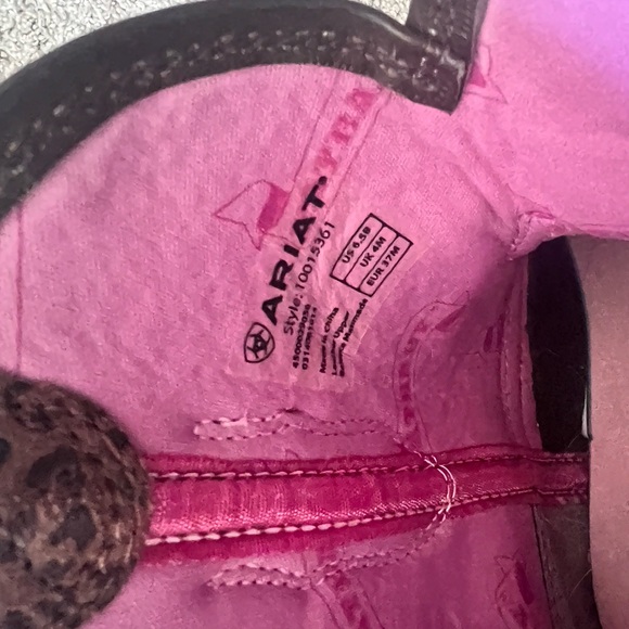 Ariat Women’s Size 6.5 Fatbaby Brown Leopard Western Cowgirl Boots WORE 1X - Picture 6 of 7